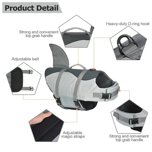 Shark Fin Dog Life Vest - Picture 3 of 5